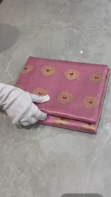 Handloom Silk Chanderi Saree Tree Buta All Over - Pastel Pink