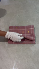 HOV Handloom Chanderi Cotton Silk Saree - Checks With Round Buta - 029-02