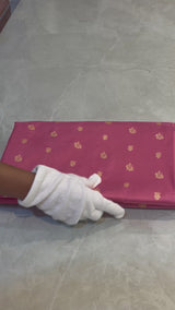 HOV EXCLUSIVE HANDLOOM KADHUA BANARASI KATAN SILK SAREE - PAISLEY BUTA JAALA PALLU - ABOLI - 123