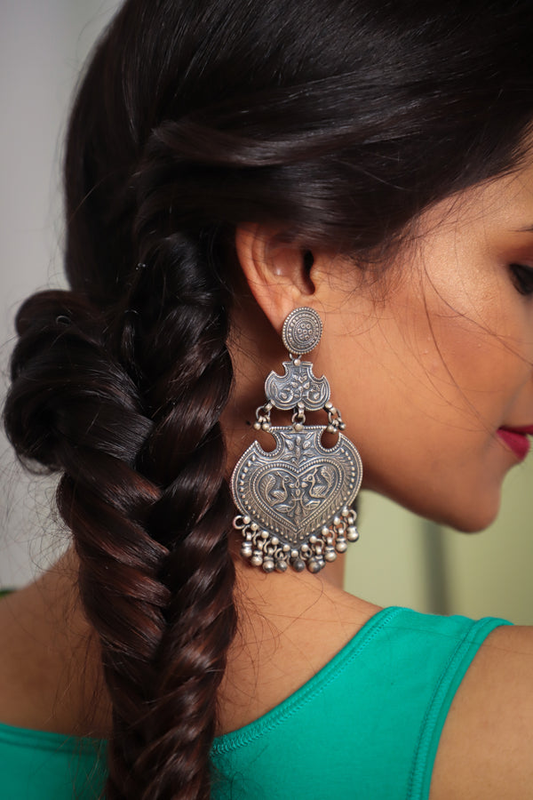 Long Statement Earrings In Pure Silver