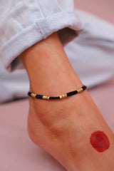 Dhokra Brass Three Bead Anklet