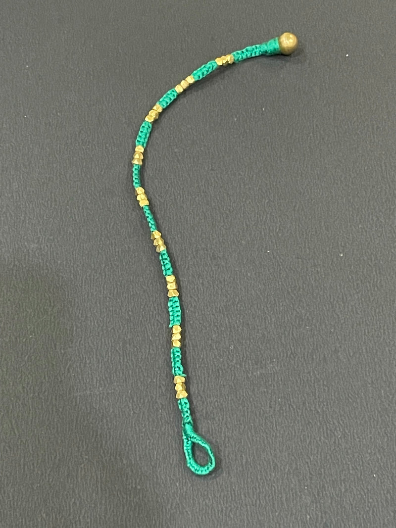 Dhokra Brass Three Bead Anklet