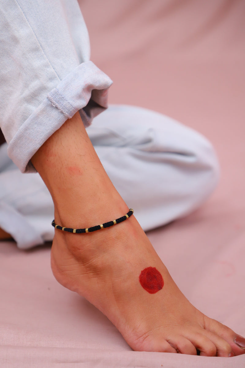 Dhokra Brass Najarbattu One Bead Anklet